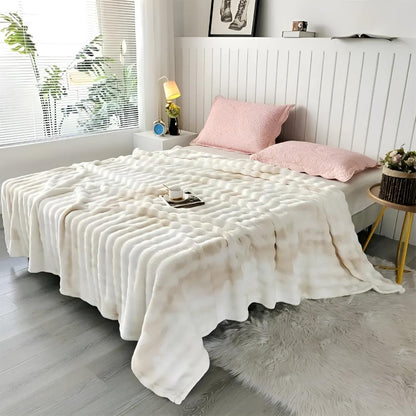 Artisan Wave Faux Fur Comfort Blanket