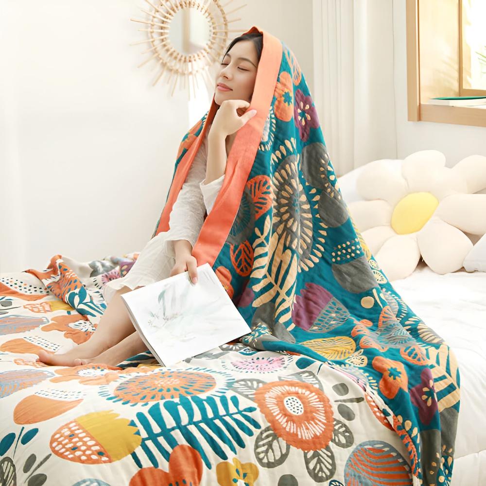 Breezy Floral Cotton Quilt for Summer Comfort