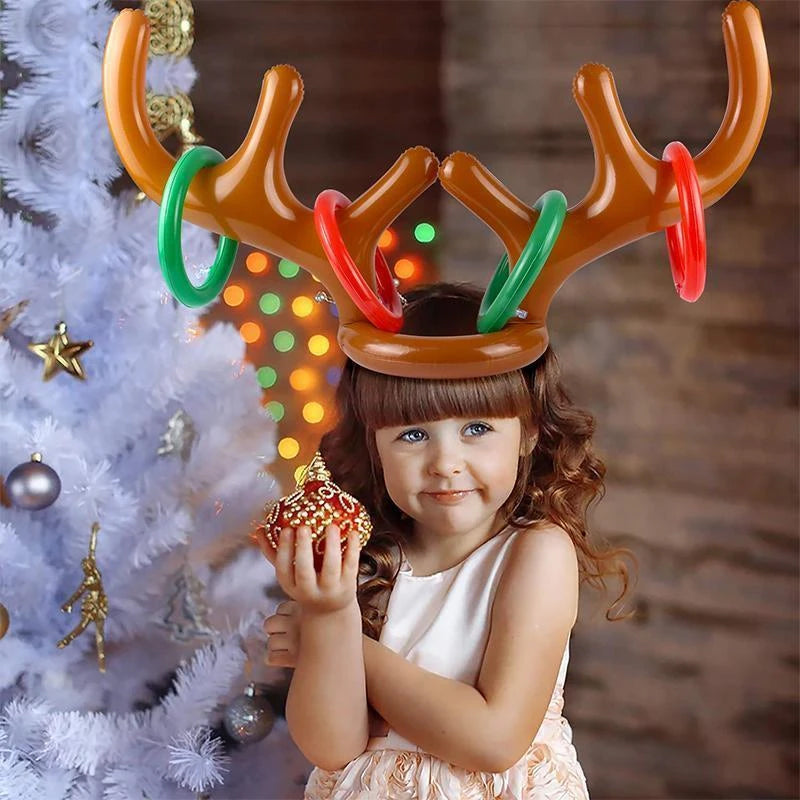 Inflatable Reindeer Ring Toss Game for Holiday Fun