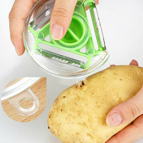 Versatile 3-in-1 Stainless Steel Peeler for Quick Prep
