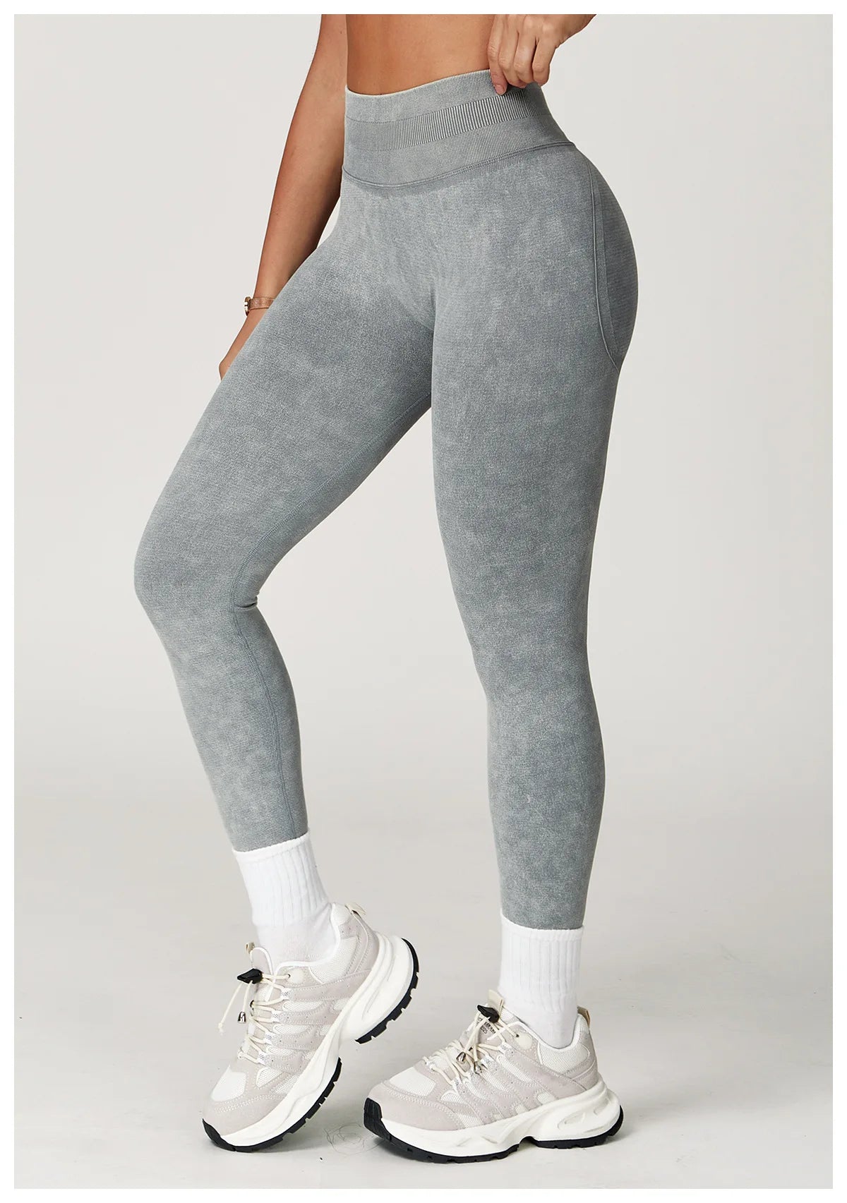 High-Waisted Ribbed Workout Leggings for Women | Seamless Stretch Fit
