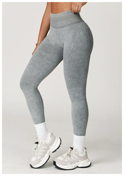 High-Waisted Ribbed Workout Leggings for Women | Seamless Stretch Fit