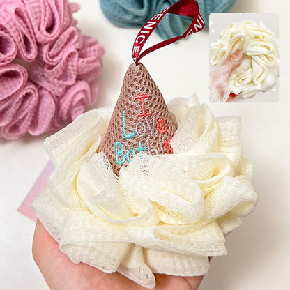 Cute Ice Cream Bath Scrub Towel Ball