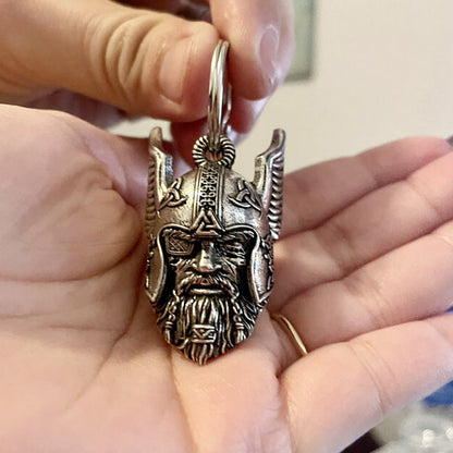 Keychain with Ride Bell - Viking God Guardian Design