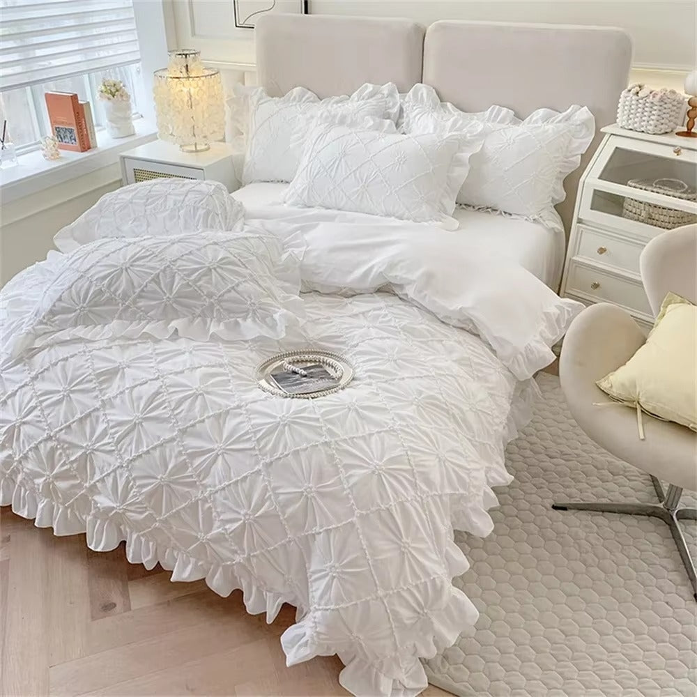 Charming Cotton Ruffled Bedding Collection | 4-Piece Set