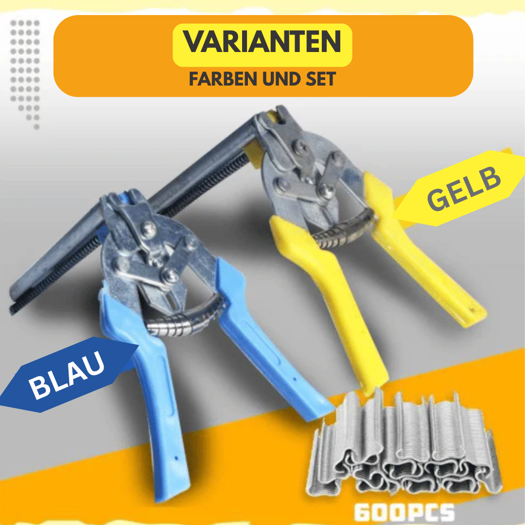 Precision Wire Fastening Tool with 600 Clips | Ergonomic Steel Construction
