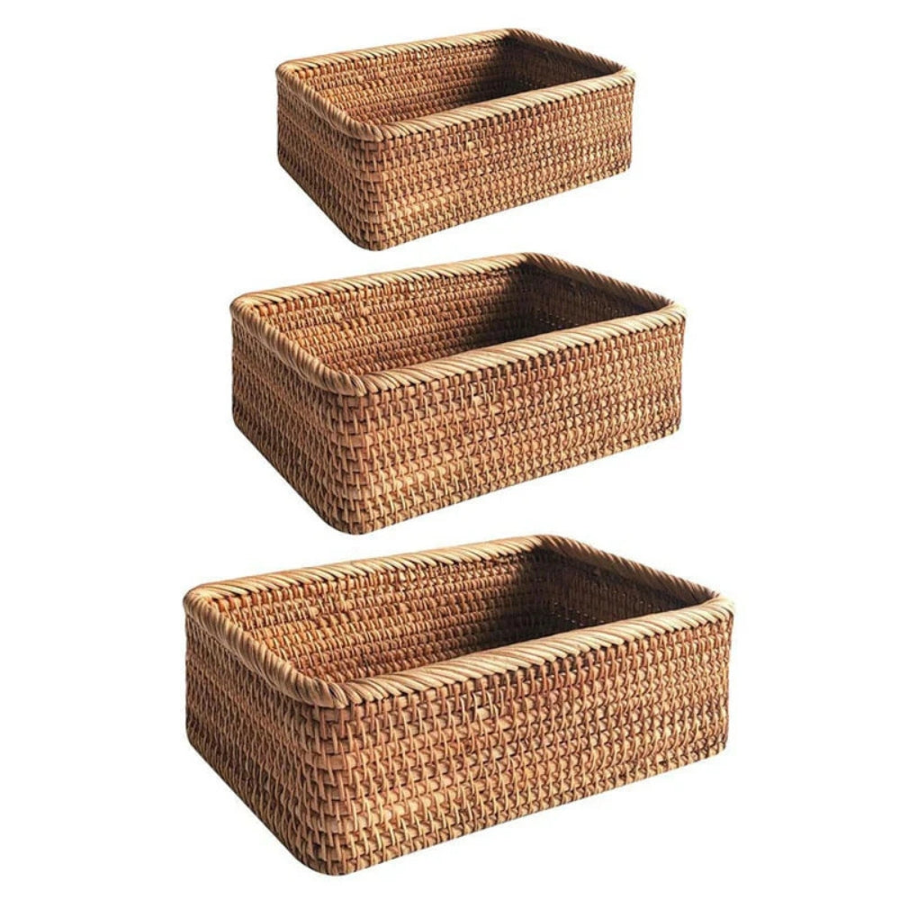 Elegant Rectangular Rattan Storage Solution