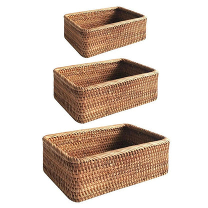 Elegant Rectangular Rattan Storage Solution
