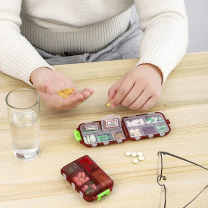 Compact Pill Organizer with 10 Compartments