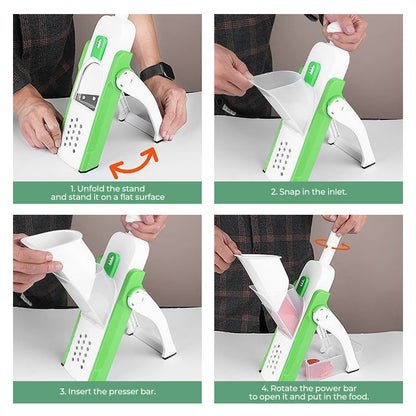 Versatile Vegetable Slicer with Adjustable Safety Features