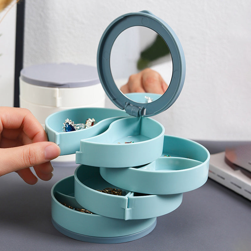 Elegant 4-Tier Rotatable Jewelry Organizer