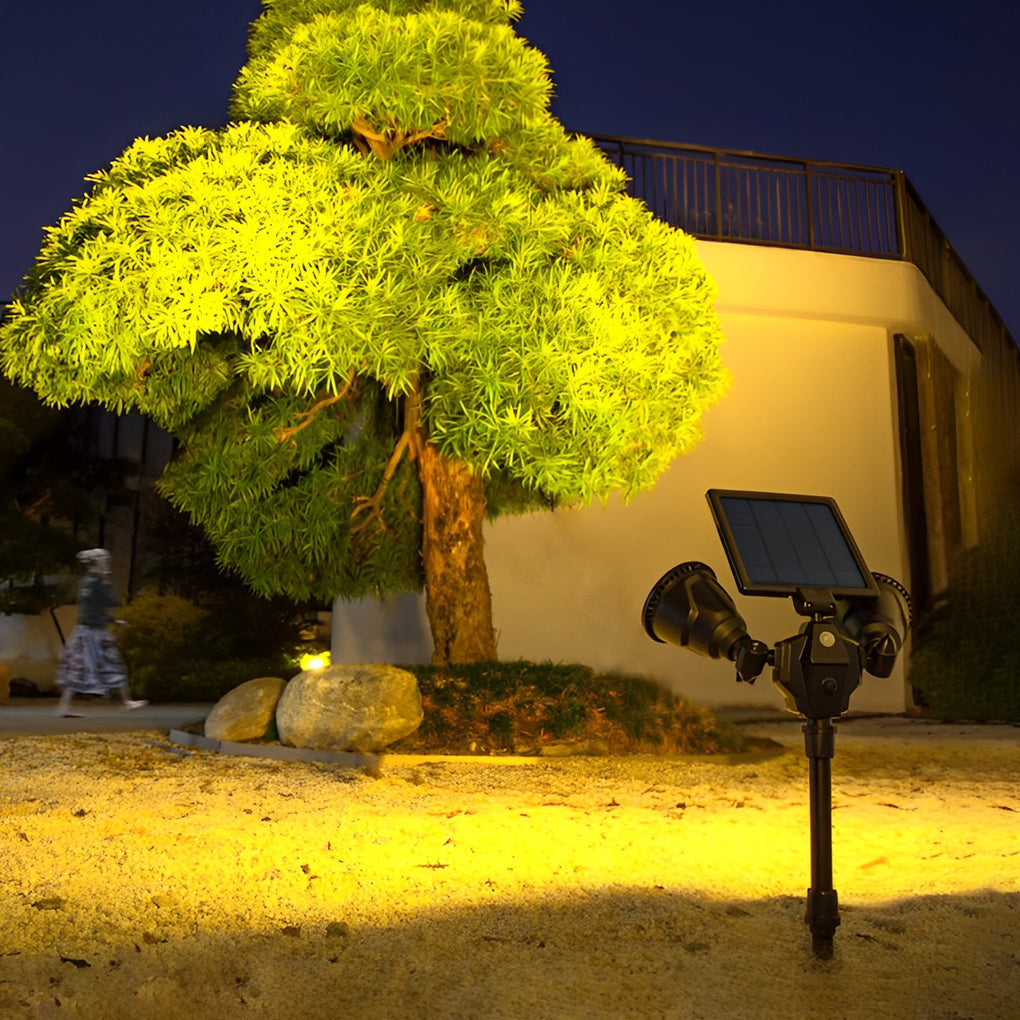 Solar Lawn Lights with LED Motion Sensor - Waterproof Dual Pack