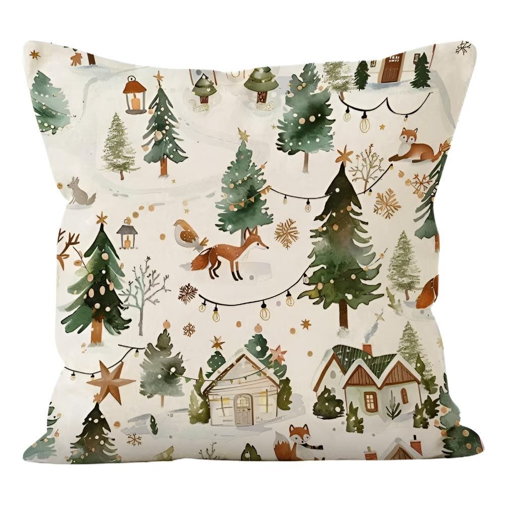 Festive Winter Decorative Pillow Cover