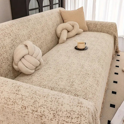 Chic Chenille Sofa Protector with Speckled Design