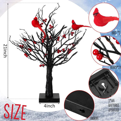 LED Decorative Tree with Red Birds – Flexible Atmospheric Light