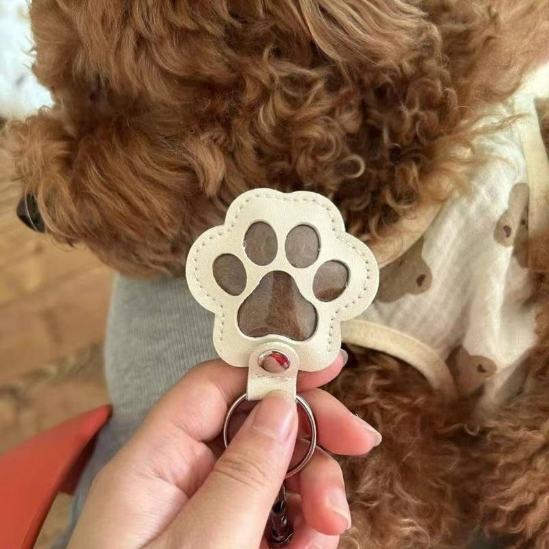 Paw Print Memorial Keychain with Inner Compartment