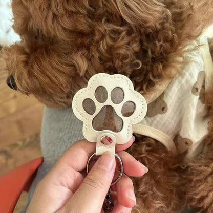 Paw Print Memorial Keychain with Inner Compartment