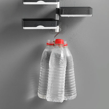Swivel Wall Shelf for Bathroom & Kitchen | No Drilling Required | Removable Trays | Drainage Design