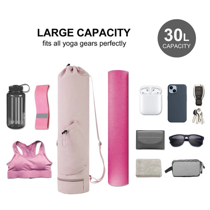 Stylish Yoga Mat Bag with Water Bottle Compartment