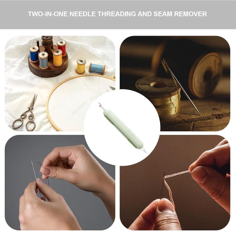 Dual Function Needle Threader and Stitch Remover Tool