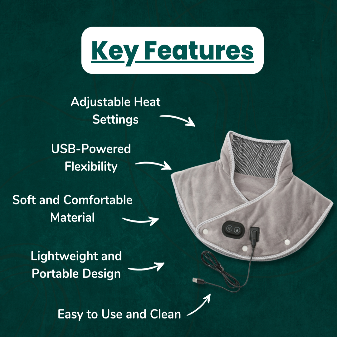 Adjustable Neck and Shoulder Heating Pad Massager for Muscle Relief