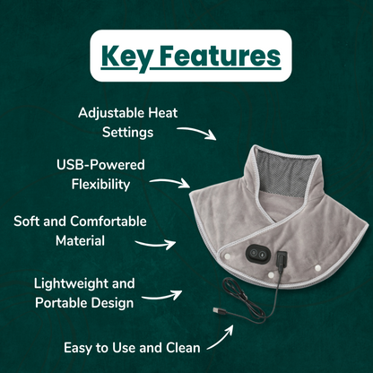 Adjustable Neck and Shoulder Heating Pad Massager for Muscle Relief