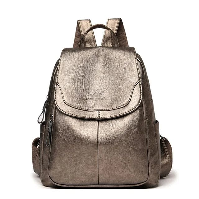 Leather Backpack with Anti-Theft Design – Slim & Functional