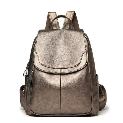 Leather Backpack with Anti-Theft Design – Slim & Functional