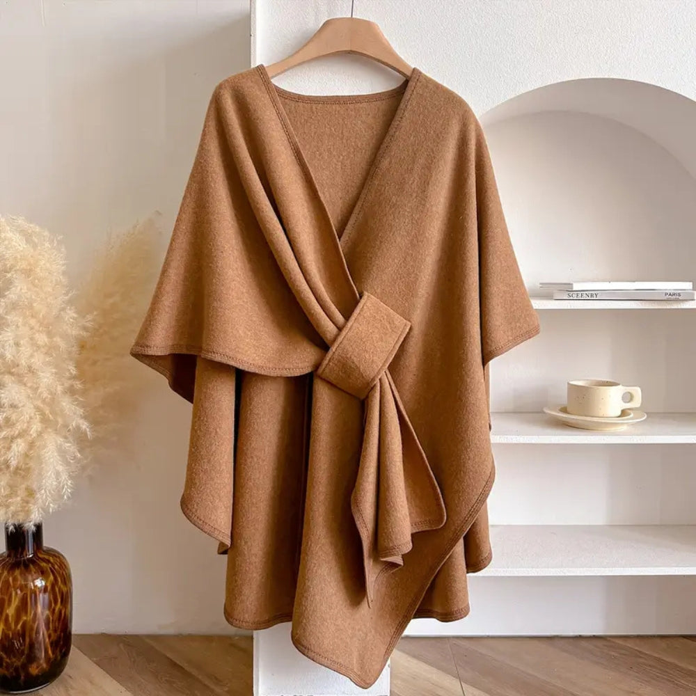 Stylish and Warm Windproof Shawl Coat for Women