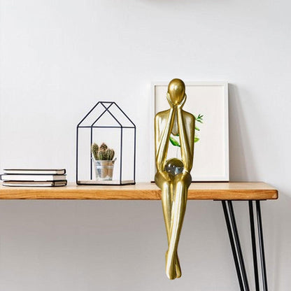 Golden Abstract Sculpture | Artful Home Accent