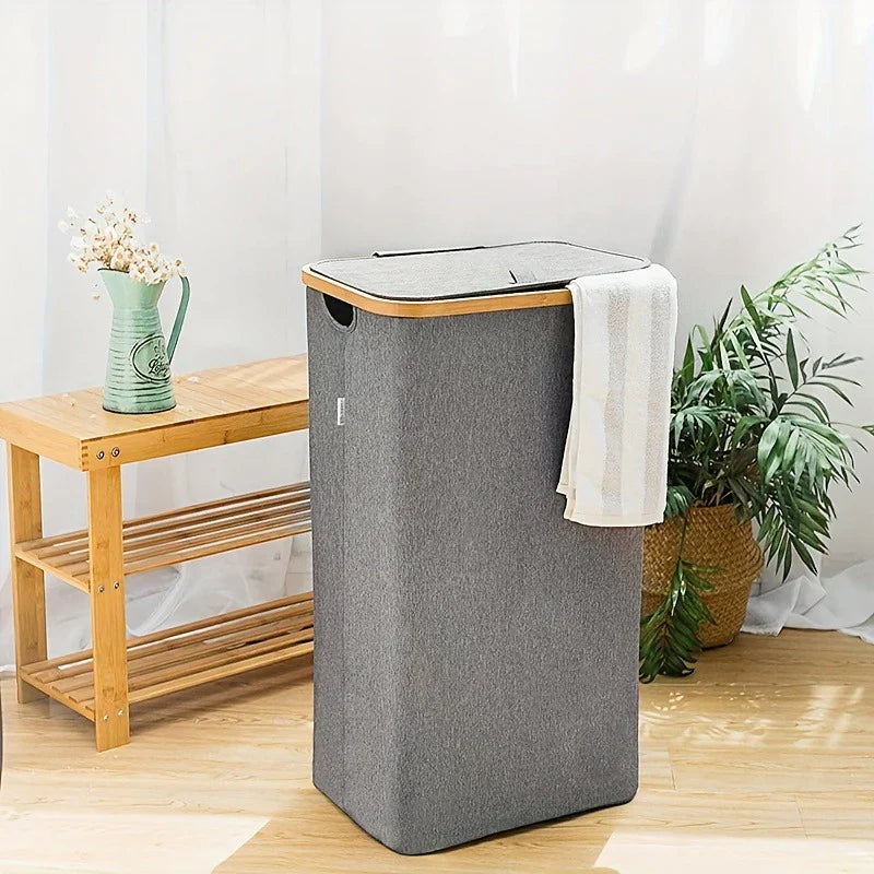 Spacious Laundry Basket with Lid for Organized Living