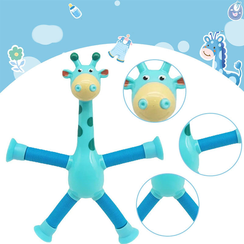 Stretchy Giraffe Toy with Suction Cup - Flexible Animal Plaything