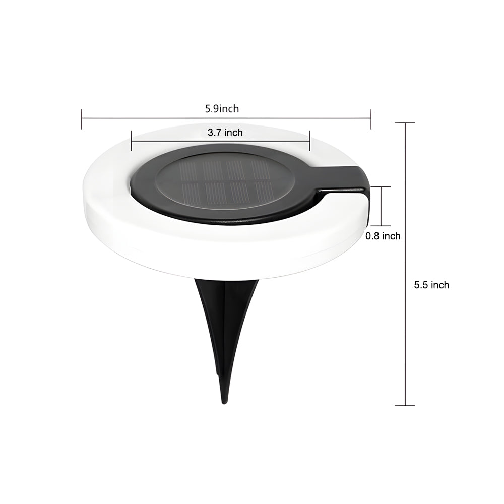 Set of 4 Round Solar-Powered Foldable Deck Lights - Contemporary Outdoor Disks