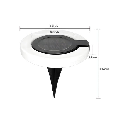 Set of 4 Round Solar-Powered Foldable Deck Lights - Contemporary Outdoor Disks