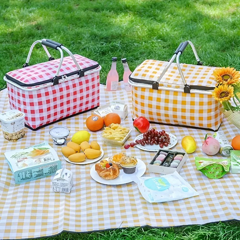 Versatile Insulated Picnic Basket with Foldable Design