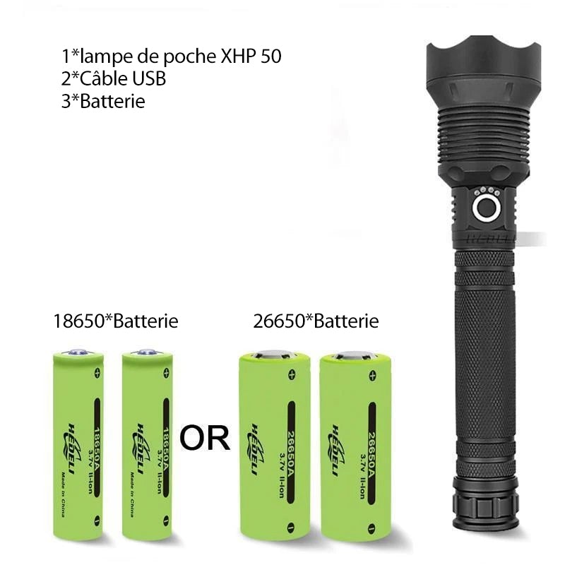Rechargeable LED Tactical Laser Flashlight 90000 Lumens - Buy 2, Get Free Shipping