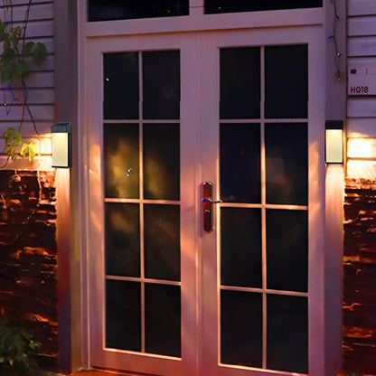 Set of 2 Waterproof Solar Outdoor Wall Lights with LED Control