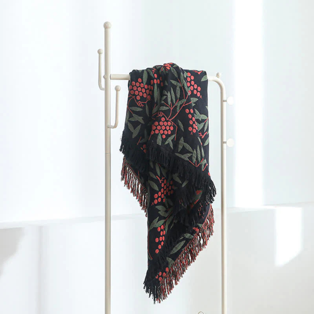 Charming Cotton Reversible Blanket with Tassels