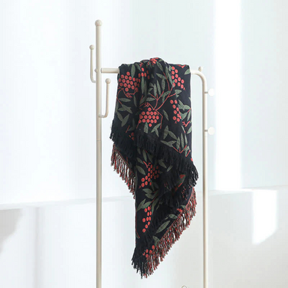 Charming Cotton Reversible Blanket with Tassels