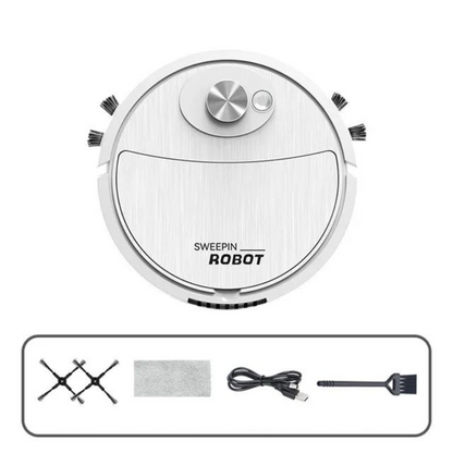 3-in-1 Silent Vacuum and Mop Robot for Efficient Floor Cleaning – Compact and Cordless