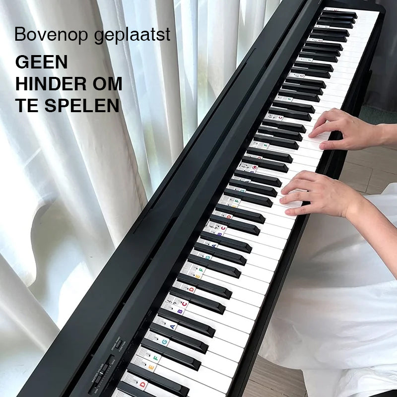 Removable Music Note Labels for Piano Keyboards