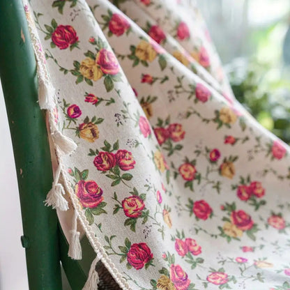 Chic Floral Tassel Cotton Drapes for Timeless Style