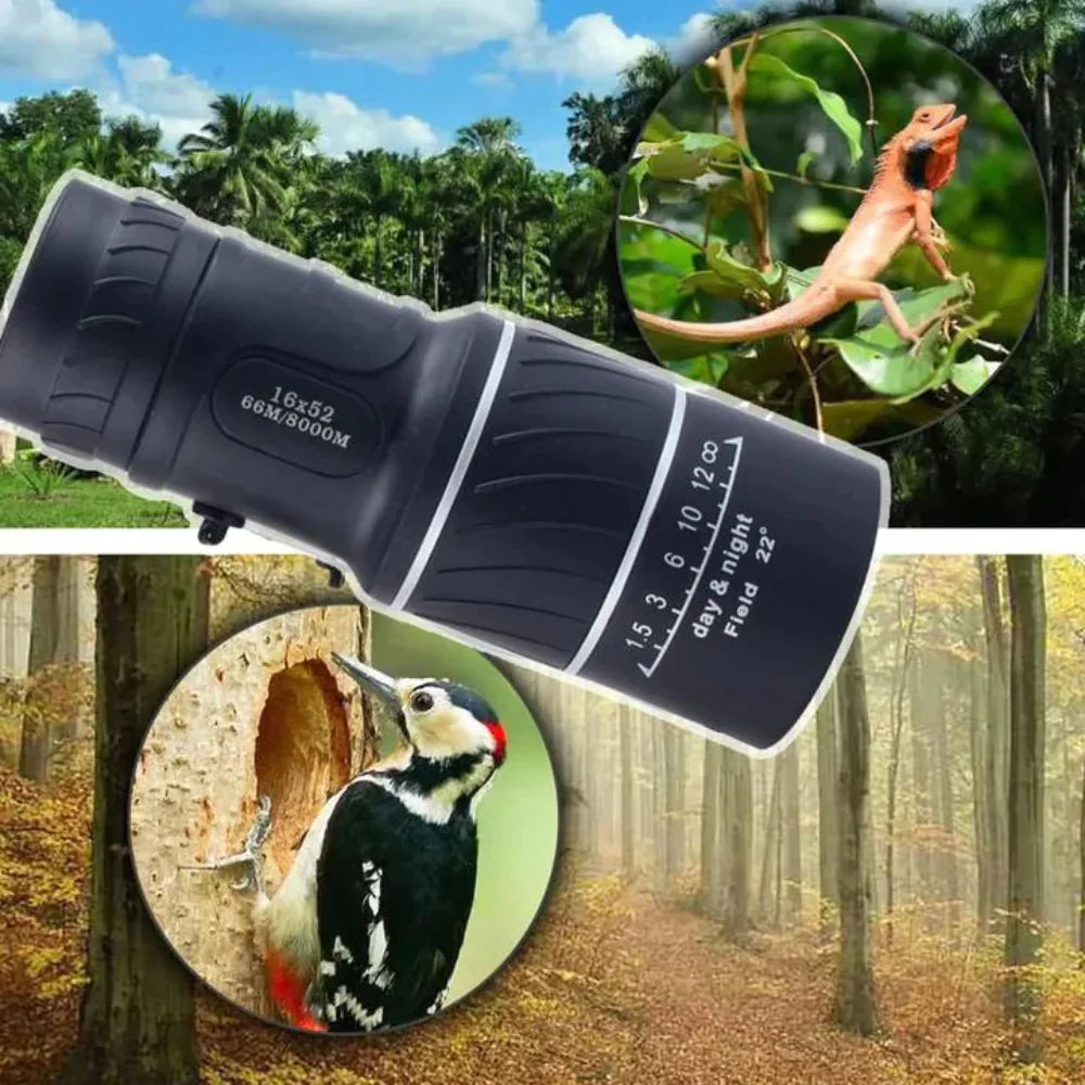 Compact 16x52 High-Definition Monocular Telescope