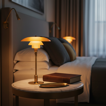 Minimalist Glass Shade Table Lamp for Scandinavian Style Bedroom