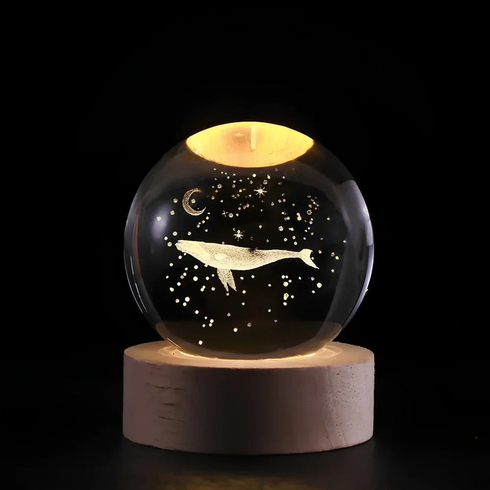 3D Crystal Planet Globe LED Night Light