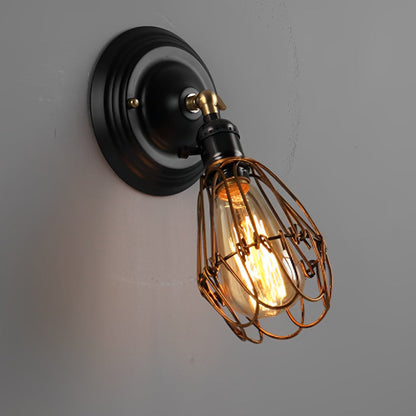 Industrial-Style Wall Light Fixture with Adjustable Iron Design