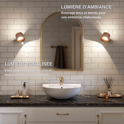 Dual-Head LED Wall Light with Touch Control
