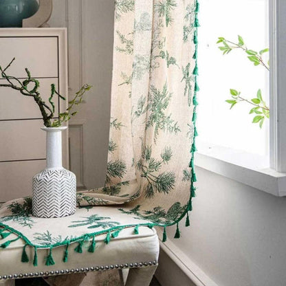 Nature's Embrace: Elegant Bird Motif Tassel Drapes