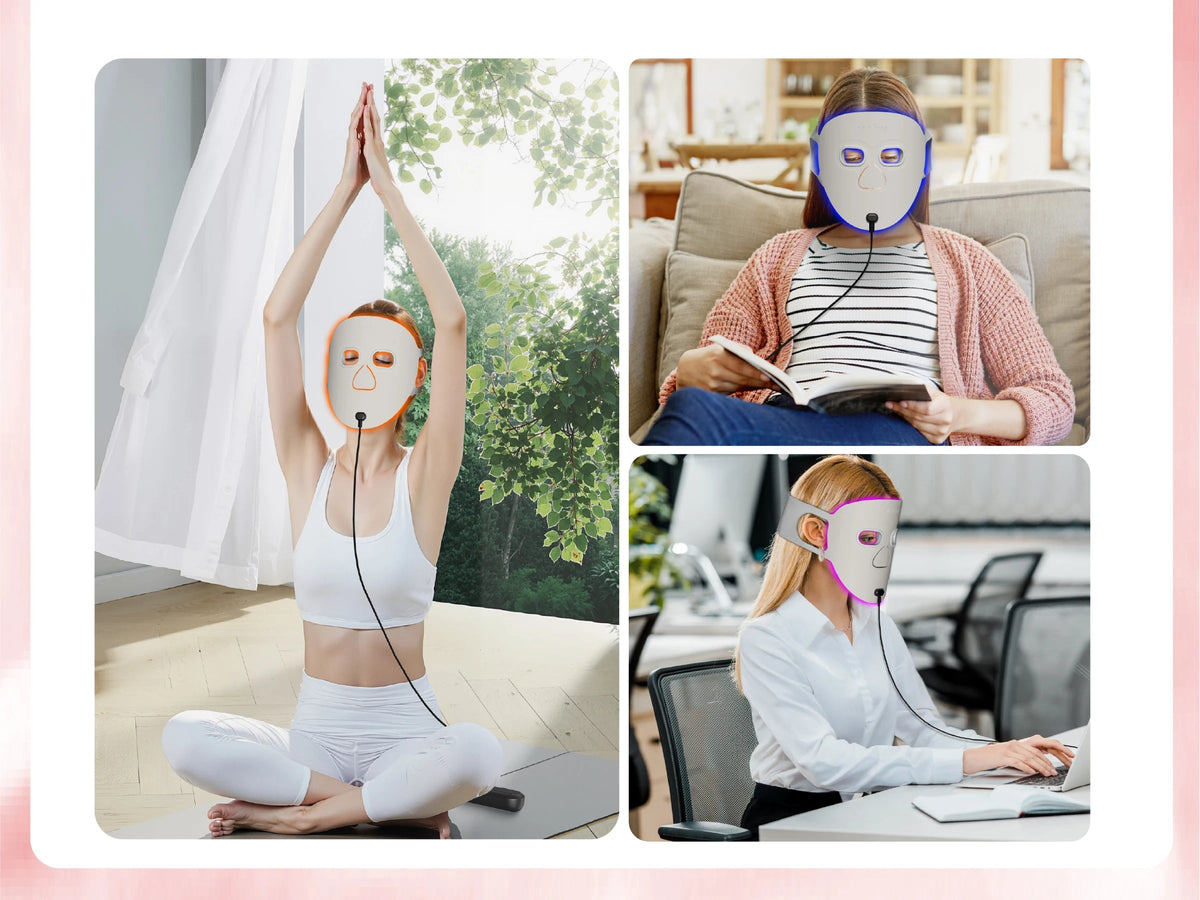 Wireless LED Light Therapy Mask for Skin Radiance, Acne, and Wrinkles