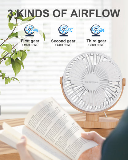 6.5 Inch Portable USB Desk Fan for Home, Office, Car, and Travel
